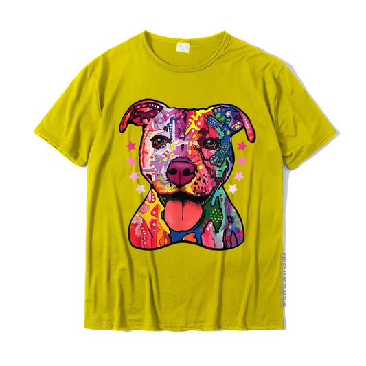 Rainbow Pitbull T-Shirt – Oversized Cotton Tee for Dog Lovers