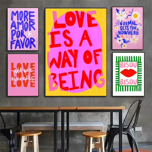 Minimalist Sunny Eclectic Love Quotes Poster – HD Waterproof Wall Art for Home & Living Spaces