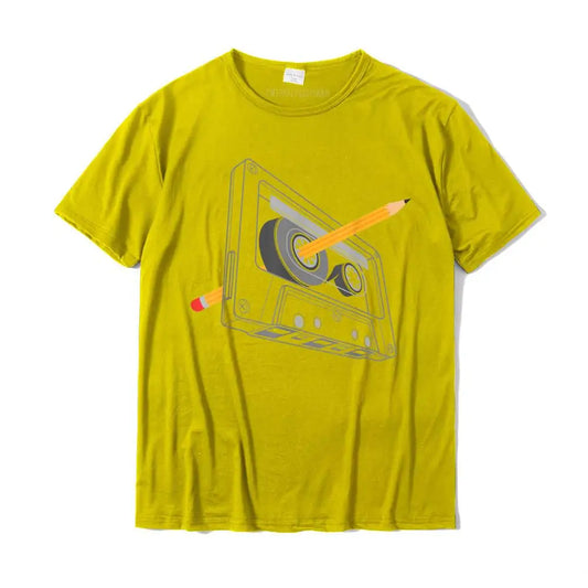 Vintage Rewind Cassette Pencil T-Shirt – Funny 80s 90s Retro Tee for Men & Women