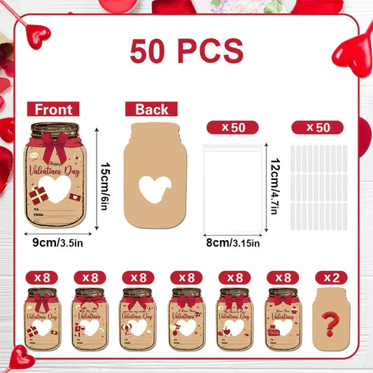 25pcs Valentine’s Day Greeting Cards – Romantic Handmade Postcards with 6 Designs