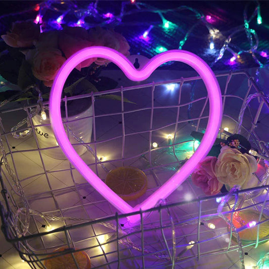 Neon Heart LED Light – Pink Heart-Shaped Sign for Home Décor & Gifts