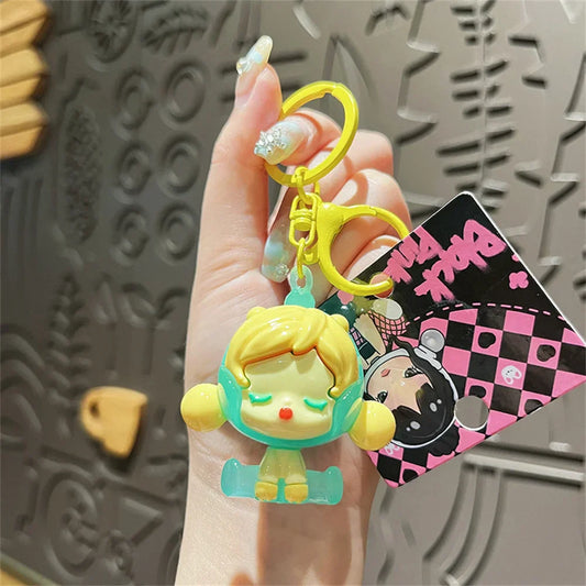 Creative UV Dream Bubble Girl Keychain – Cute Cartoon Pendant for Bags & Gifts