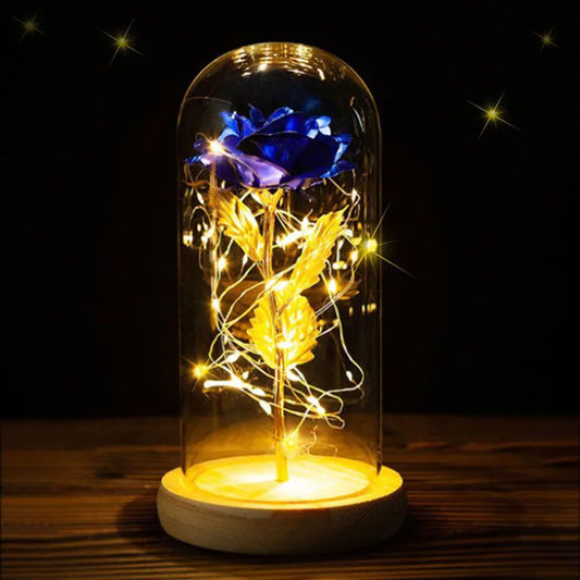 Eternal Life Flower Gold Foil Rose – Creative LED Night Light & Valentine’s Gift