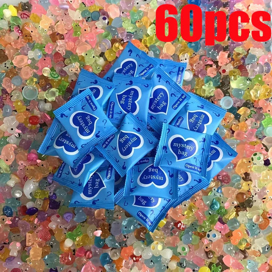 60pcs Glow In The Dark Mini Resin Animals & Mushroom Blind Bags – Fairy Garden Decor & Micro Landscape Surprise