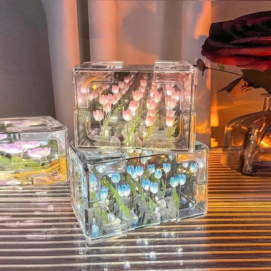 DIY Tulip Flower Sea Cube Night Lamp Kit